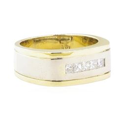 0.45 ctw Diamond Band - 14KT Yellow And White Gold