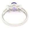 Image 7 : 14K White Gold 1.05 ctw Oval Amethyst Solitaire Ring w/ 6 Diamond Accents