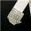 Image 4 : 14K White Gold 1.50 ctw 50 Round Diamond Square Multi Channel Omega Back Earring