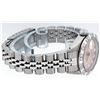 Image 5 : Rolex Ladies Stainless Steel Salmon 18K Gold Pyramid Bezel Diamond Datejust
