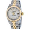 Image 2 : Rolex Ladies 2 Tone 14K Silver Index Tapestry Fluted Datejust Wristwatch