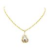 Image 1 : 0.04 ctw Diamond and Pearl Pendant & Chain - 14KT Yellow Gold