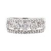 Image 2 : 0.50 ctw Diamond Three Row Ring - 14KT White Gold