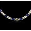 Image 1 : 14KT White Gold 28.08 ctw Sapphire and Diamond Necklace