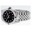 Image 4 : Rolex Mens Stainless Steel Black Diamond & Sapphire Datejust Wristwatch