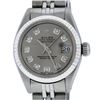Image 1 : Rolex Ladies Stainless Steel Slate Grey Diamond 26MM Datejust Wristwatch
