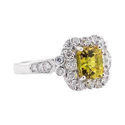 2.13 ctw Sapphire and Diamond Ring - 18KT White Gold