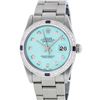 Image 2 : Rolex Womens Midsize 31mm Blue Diamond & Sapphire Datejust Wristwatch