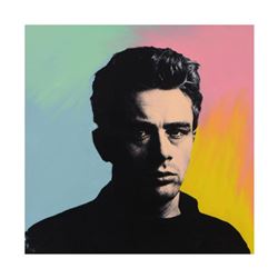 Steve Kaufman (1960-2010), "James Dean" Hand Painted Unique Variation Hand Pulled Silkscreen on Canv