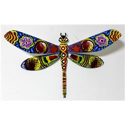 Patricia Govezensky- Original Painting on Cutout Steel  Dragonfly XXIX 