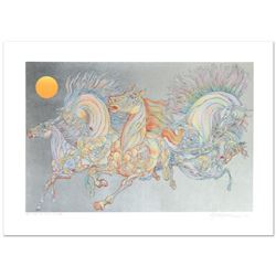 Guillaume Azoulay,  Lever De Soleil  Limited Edition Serigraph with Hand Laid Silver Leaf, Numbered 