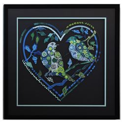 Patricia Govezensky- Original Painting on Laser Cut Steel  Love Birds XIII 