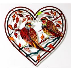 Patricia Govezensky- Original Painting on Laser Cut Steel "Love Birds II"