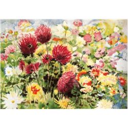 Perla Fox- Original Serigraph "Dahlias"