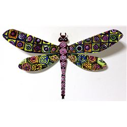 Patricia Govezensky- Original Painting on Cutout Steel "Dragonfly XLV"