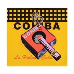 Steve Kaufman (1960-2010), "Cohiba" One-of-a-Kind Mixed Media on Canvas, Hand Signed Inverso with Ce