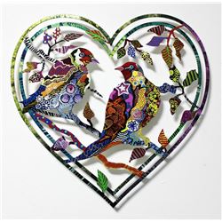 Patricia Govezensky- Original Painting on Laser Cut Steel "Love Birds VII"