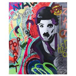 Nastya Rovenskaya- Mixed Media "Chaplin Is Hiding"