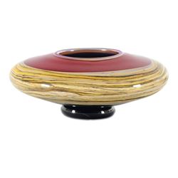 "Small Ruby Bowl" Hand Blown Glass Bowl Sculpture, Hand Signed by GartnerBlade Glass.