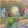 Image 2 : Ming Feng, "Rose Garden" Framed Original Oil Painting on Canvas, Hand Signed with Letter of Authenti