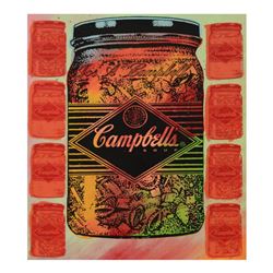 Steve Kaufman (1960-2010), "Campbell's Soup" Hand Painted Limited Edition Silkscreen on Canvas, TP N