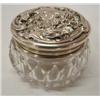 Image 1 : SMALL GLASS POWDER JAR WITH STERLING LI