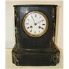 Image 1 : EBONIZED AND MARBLE MANTEL CLOCK