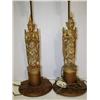 Image 2 : PAIR OF CARVED WOODEN RELIGIOUS LAMPS