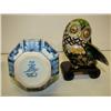 Image 2 : DELFT BUD VASE & CLOISONNE OWL & DISH