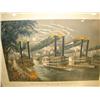 Image 2 : FRAMED CURRIER & IVES STEAMBOAT PRINT