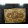 Image 1 : 1862 5¢ U.S. POSTAGE CURRENCY NOTE