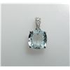 Image 1 : 2.82ct Natural Aquamarine 14K White Gold Pendant