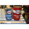 Image 1 : 2 Esso Oil Tins (1 Full)