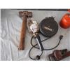 Image 4 : Hydraulic Jack (Working)Hammer,Oiler, Noma Trouble Light w/Cord Caddy,Pipe Wrench Etc