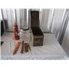 Image 6 : Military Box,w/ Contents ,Blue Ribbon Coffee Jar ,Lamp,Punch,Knife w/Case