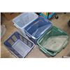 Image 1 : 3 Plastic Storage Tubs (2 With Lids) and Laundry Basket