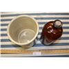Image 3 : Crock no Lid (8.75" T by 7.5" W) and Vintage Amber Bottle