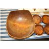 Image 2 : Large Wooden Bowl, 8 Smaller Bowls and Coat Hanger
