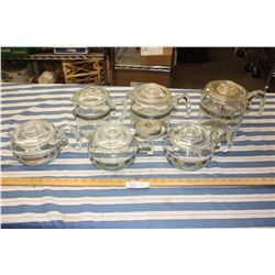 6 Various Pyrex Tea Pots/Glassware WITH LIDS