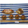 Image 6 : 6 Pieces of Carnival Glass: 4 Vintage Cups and 2 Dishes