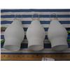 Image 3 : 3 White Frost Coated Lamp Chimneys