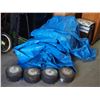 Image 1 : 4 Wheel Weight and Plastic Tarp