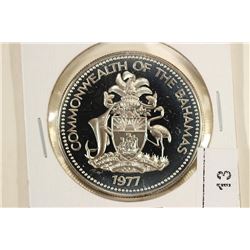 1977 BAHAMAS SILVER PROOF DOLLAR .4466 OZ. ASW
