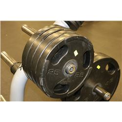 SET OF 4 25LB RUBBERIZED WEIGHT PLATES