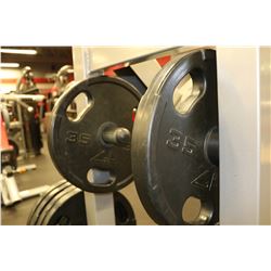 LOT OF 2 35LB RUBBERIZED WEIGHTS