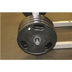 LOT OF 4 45LB RUBBERIZED WEIGHTS
