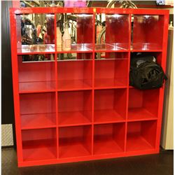 16 CUBE SHOE RACK/SHELF -RED
