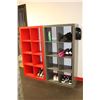 Image 1 : TWO 8 CUBE SHELVES RED AND GREY