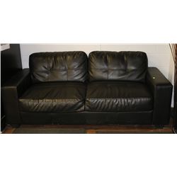 LOT OF 2 BLACK LOVE SEATS