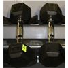 Image 1 : RUBBER HEX PAIR OF DUMBELLS 8LBS